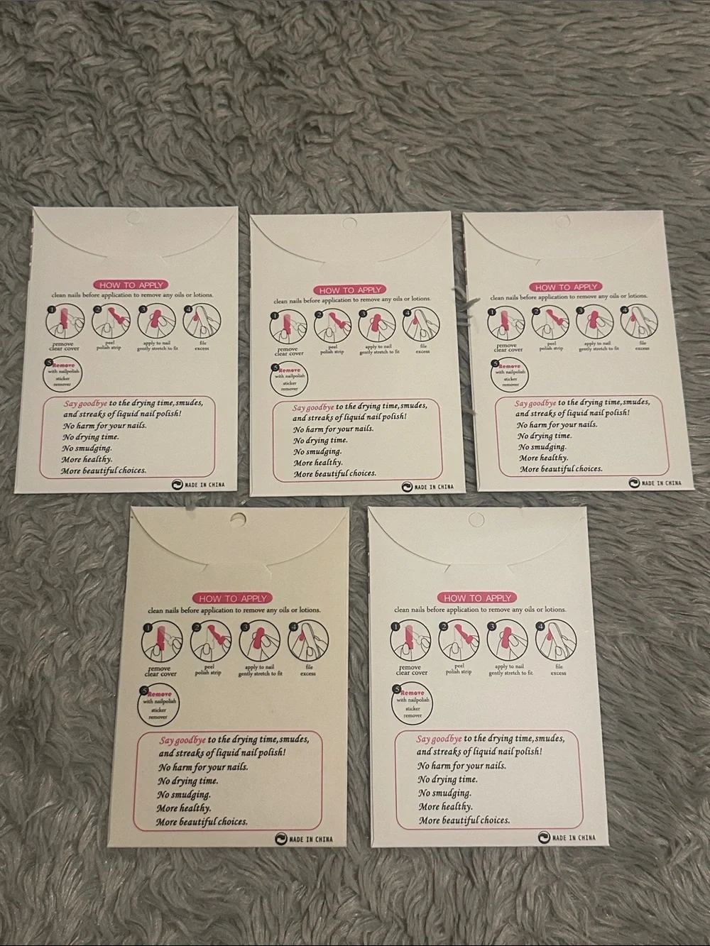 Glitter Nail Polish Strips - Pink, Blue, Silver, Rose, Red